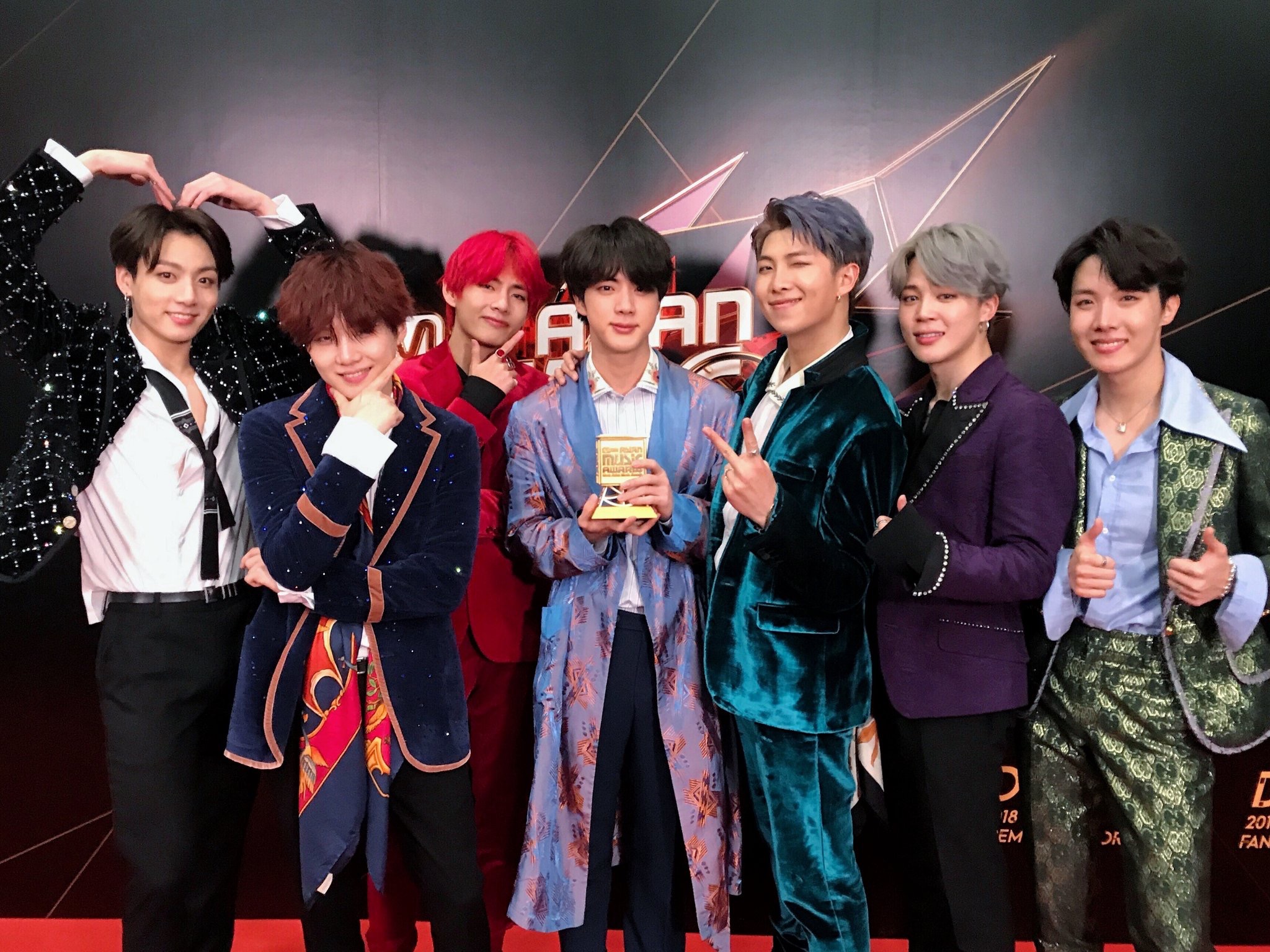 BTS at the Mnet Asian Music Awards in 2018